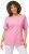 Ulla Popken Double Layer Rounded V-Neck Slim Fit Tee Light Pink - T-särgid - 
