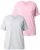 Ulla Popken Eco Cotton Basic T-Shirt 2-Pack Grey/Pink - T-särgid - 
