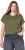 Ulla Popken Oversized studded Acid-washed V-Neck T-shirt Palm Green - T-särgid - 