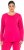 Ulla Popken Basic Round Neck Long Sleeve Slim Fit Cotton Tee Red Pink - T-särgid - 