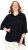 Ulla Popken Sparkling Draped Collared Tee Navy Blue - Trükitud/pildiga T-särgid naistele - 
