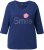 Ulla Popken Smile Rhinestone 3/4 Sleeve Graphic Tee Ink Blue - Trükitud/pildiga T-särgid naistele - 