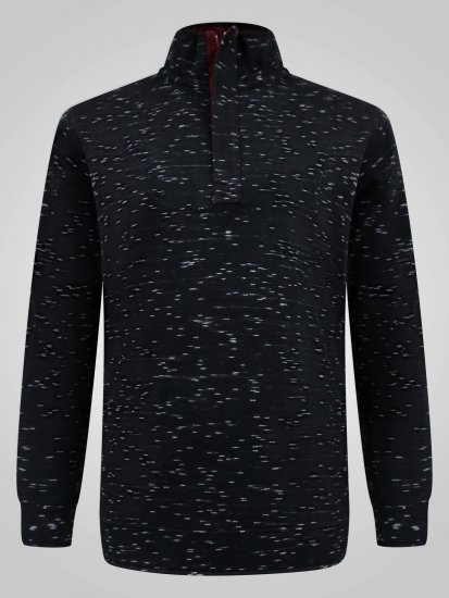 D555 Chandler Reno 1/4 Zip Neck Sweatshirt With Bear Logo Must - Sviitrid ja dressipluusid - Meeste suured kapuutsiga jakid suurustes 2XL – 14XL