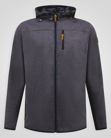 D555 Conrad Detachable Hood Bonded Fleece Zip Through Hoody Tumesinine - Sviitrid ja dressipluusid - Meeste suured kapuutsiga jakid suurustes 2XL – 14XL