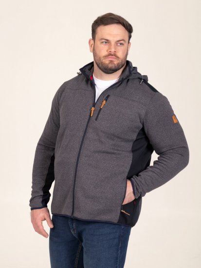 D555 Conrad Detachable Hood Bonded Fleece Zip Through Hoody Tumesinine - Sviitrid ja dressipluusid - Meeste suured kapuutsiga jakid suurustes 2XL – 14XL