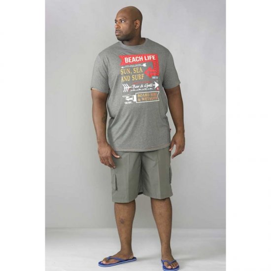 D555 Kennedy T-shirt Khaki Marl - T-särgid - Suured T-särgid 2XL – 14XL