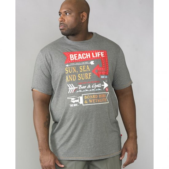 D555 Kennedy T-shirt Khaki Marl - T-särgid - Suured T-särgid 2XL – 14XL