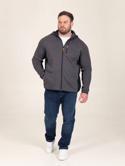 D555 Conrad Detachable Hood Bonded Fleece Zip Through Hoody Tumesinine - Sviitrid ja dressipluusid - Meeste suured kapuutsiga jakid suurustes 2XL – 14XL
