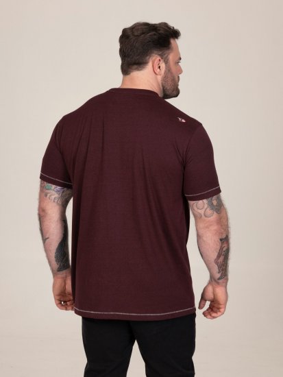 D555 Baldwin Grumpy Old Man Club Print Crew Neck T-shirt Burgundy/ Black Twist - T-särgid - Suured T-särgid 2XL – 14XL