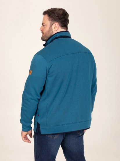 D555 Conway 1 1/4 Zip Neck Fleece Sweatshirt With Bear Logo Teal - Sviitrid ja dressipluusid - Meeste suured kapuutsiga jakid suurustes 2XL – 14XL