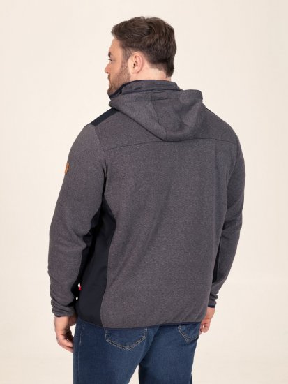 D555 Conrad Detachable Hood Bonded Fleece Zip Through Hoody Tumesinine - Sviitrid ja dressipluusid - Meeste suured kapuutsiga jakid suurustes 2XL – 14XL