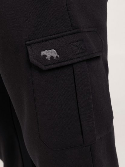 D555 Dexter 1 Cargo Jogger With Bear Embroidery Must - Dressipüksid ja -šortsid - Spordipüksid ja Lühikesed Spordipüksid