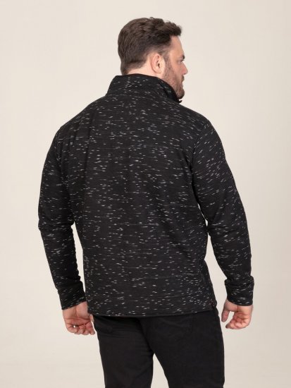 D555 Chandler Reno 1/4 Zip Neck Sweatshirt With Bear Logo Must - Sviitrid ja dressipluusid - Meeste suured kapuutsiga jakid suurustes 2XL – 14XL