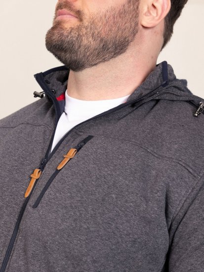 D555 Conrad Detachable Hood Bonded Fleece Zip Through Hoody TALL Tumesinine - TALL dressipluusid - TALL dressipluusid ja pusad