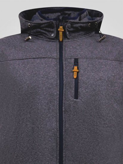 D555 Conrad Detachable Hood Bonded Fleece Zip Through Hoody Tumesinine - Sviitrid ja dressipluusid - Meeste suured kapuutsiga jakid suurustes 2XL – 14XL