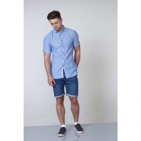 D555 Eric Linen Short Sleeve Shirt - Särgid - Meeste suured särgid 2XL – 8XL