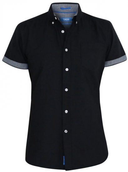 D555 Kevin Oxford Shirt Black - Särgid - Meeste suured särgid 2XL – 8XL