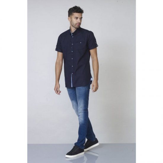 D555 Tim Short Sleeve Shirt Navy - Särgid - Meeste suured särgid 2XL – 8XL
