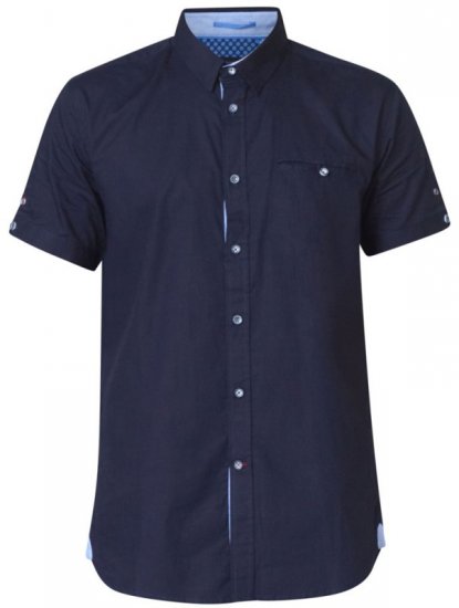 D555 Tim Short Sleeve Shirt Navy - Särgid - Meeste suured särgid 2XL – 8XL