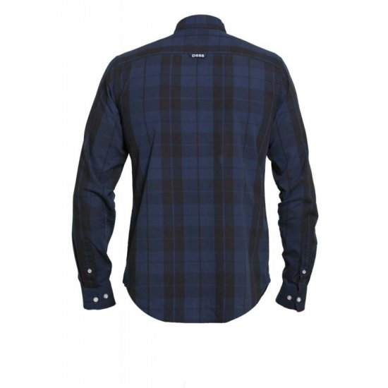D555 Davenport Long Sleeve Shirt Navy - Särgid - Meeste suured särgid 2XL – 8XL