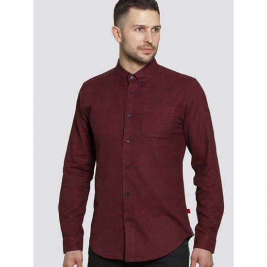 D555 Dawson Textured Shirt Dark Red - Särgid - Meeste suured särgid 2XL – 8XL