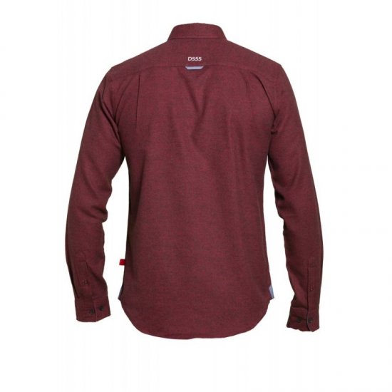D555 Dawson Textured Shirt Dark Red - Särgid - Meeste suured särgid 2XL – 8XL