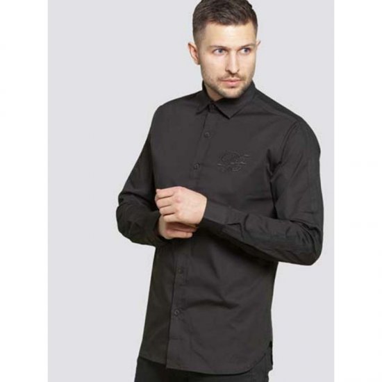 D555 Michael Couture Stretch Shirt Black - Särgid - Meeste suured särgid 2XL – 8XL
