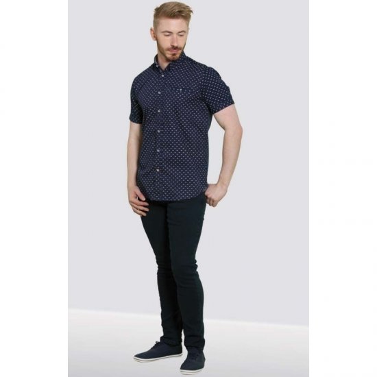 D555 Barrington Short Sleeve Shirt Navy - Särgid - Meeste suured särgid 2XL – 8XL