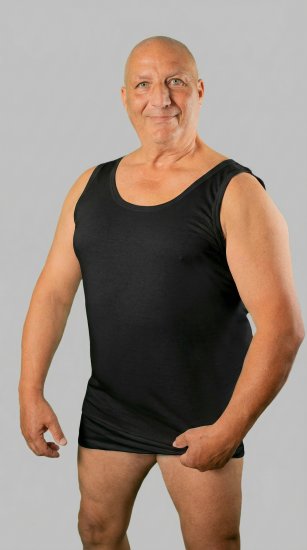 20 Nodi Crew Neck Tank Top in Combed Cotton Jersey Black - Alussärgid - 