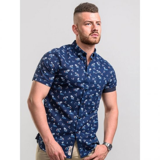 D555 Davian Hawaii Shirt Navy - Särgid - Meeste suured särgid 2XL – 8XL