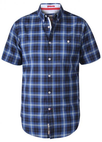 D555 Watson Short Sleeve Shirt Navy - Särgid - Meeste suured särgid 2XL – 8XL