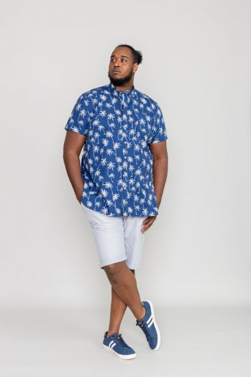 D555 BURLEY Palm Tree Print Shirt - Särgid - Meeste suured särgid 2XL – 8XL