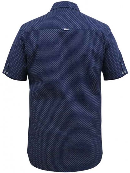 D555 Telford S/S Micro Ao Print Shirt Navy - Särgid - Meeste suured särgid 2XL – 8XL