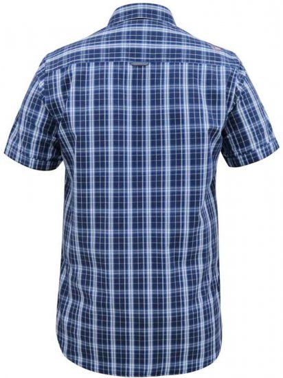 D555 Walcot Check Button Down Collar S/S Shirt Navy - Särgid - Meeste suured särgid 2XL – 8XL