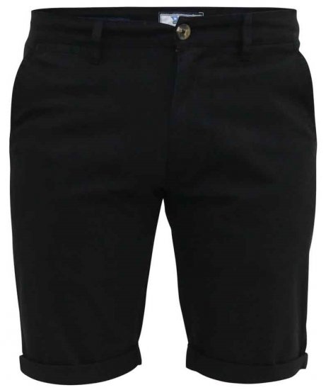 D555 Nelson Stretch Chino Shorts Black - Lühikesed püksid - Lühikesed Püksid suured suurused: W40-W60