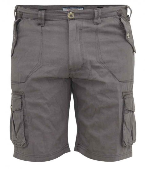 D555 Melton Cotton Cargo Shorts Grey - Lühikesed püksid - Lühikesed Püksid suured suurused: W40-W60