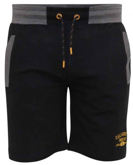 D555 Sutton Elasticated Waist Shorts With Embroidery Black - Dressipüksid ja -šortsid - Spordipüksid ja Lühikesed Spordipüksid
