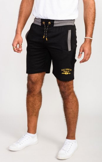 D555 Sutton Elasticated Waist Shorts With Embroidery Black - Dressipüksid ja -šortsid - Spordipüksid ja Lühikesed Spordipüksid