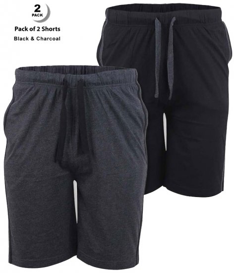D555 Ryan Jersey Shorts 2-pack Black/Charcoal - Dressipüksid ja -šortsid - Spordipüksid ja Lühikesed Spordipüksid