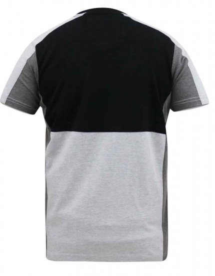 D555 Felix Couture Crew Neck Cut And Sew T-Shirt Black/Charcoal - T-särgid - Suured T-särgid 2XL – 14XL