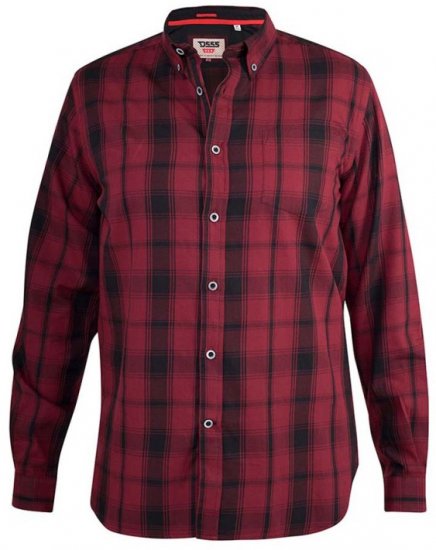 D555 Benalla Check Long Sleeve Button Down Shirt - Särgid - Meeste suured särgid 2XL – 8XL
