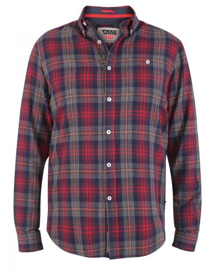 D555 Abbot LS Flannel Shirt - Särgid - Meeste suured särgid 2XL – 8XL
