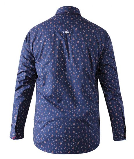 D555 Edmund AOP Shirt Navy - Särgid - Meeste suured särgid 2XL – 8XL