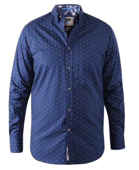 D555 Chilton LS Shirt Navy - Särgid - Meeste suured särgid 2XL – 8XL