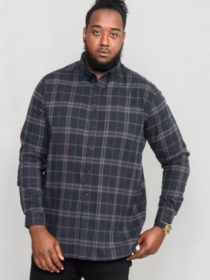 D555 Harwich Flannel Check Shirt Black - Särgid - Meeste suured särgid 2XL – 8XL