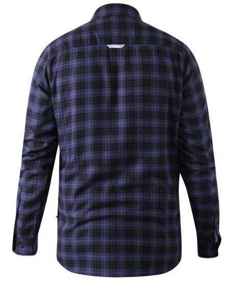 D555 Dovercourt Flannel Check Shirt Blue and Black - Särgid - Meeste suured särgid 2XL – 8XL