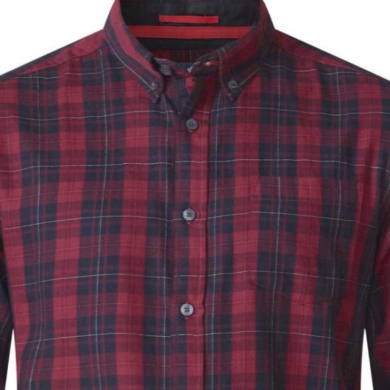 D555 Theo Long Sleeve Check Shirt - Särgid - Meeste suured särgid 2XL – 8XL