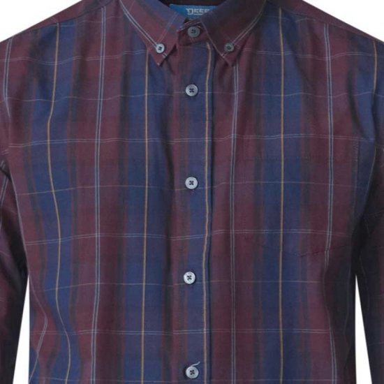 D555 Grady Long Sleeve Check Shirt - Särgid - Meeste suured särgid 2XL – 8XL