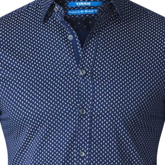 D555 Lavar Long Sleeve Diamond Printed Shirt - Särgid - Meeste suured särgid 2XL – 8XL