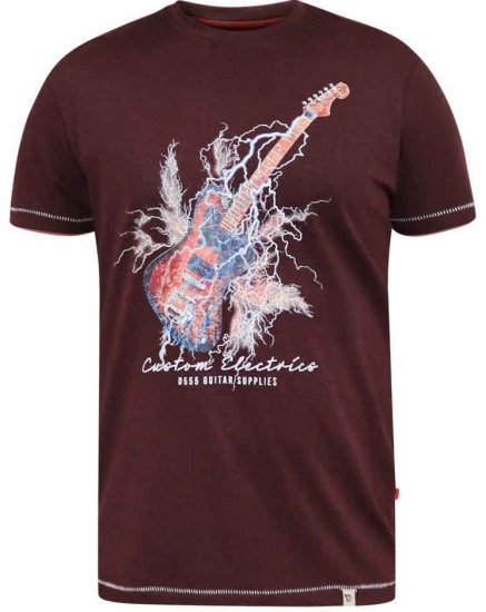 D555 Redbourn Lightning Bolt Guitar Printed T-Shirt - T-särgid - Suured T-särgid 2XL – 14XL